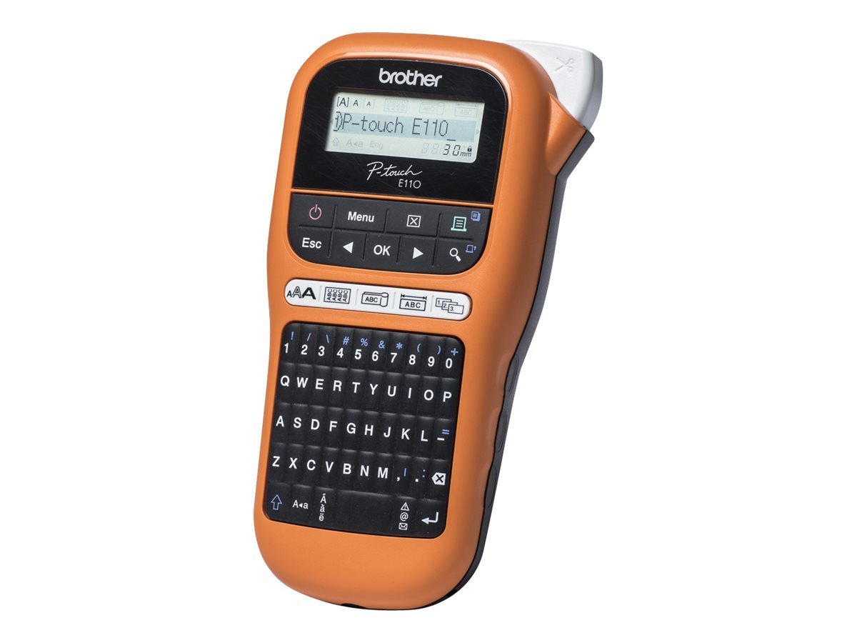 Brother P-Touch PT-E110VP - Beschriftungsgerät - sw - Thermotransfer - Rolle (1,2 cm)